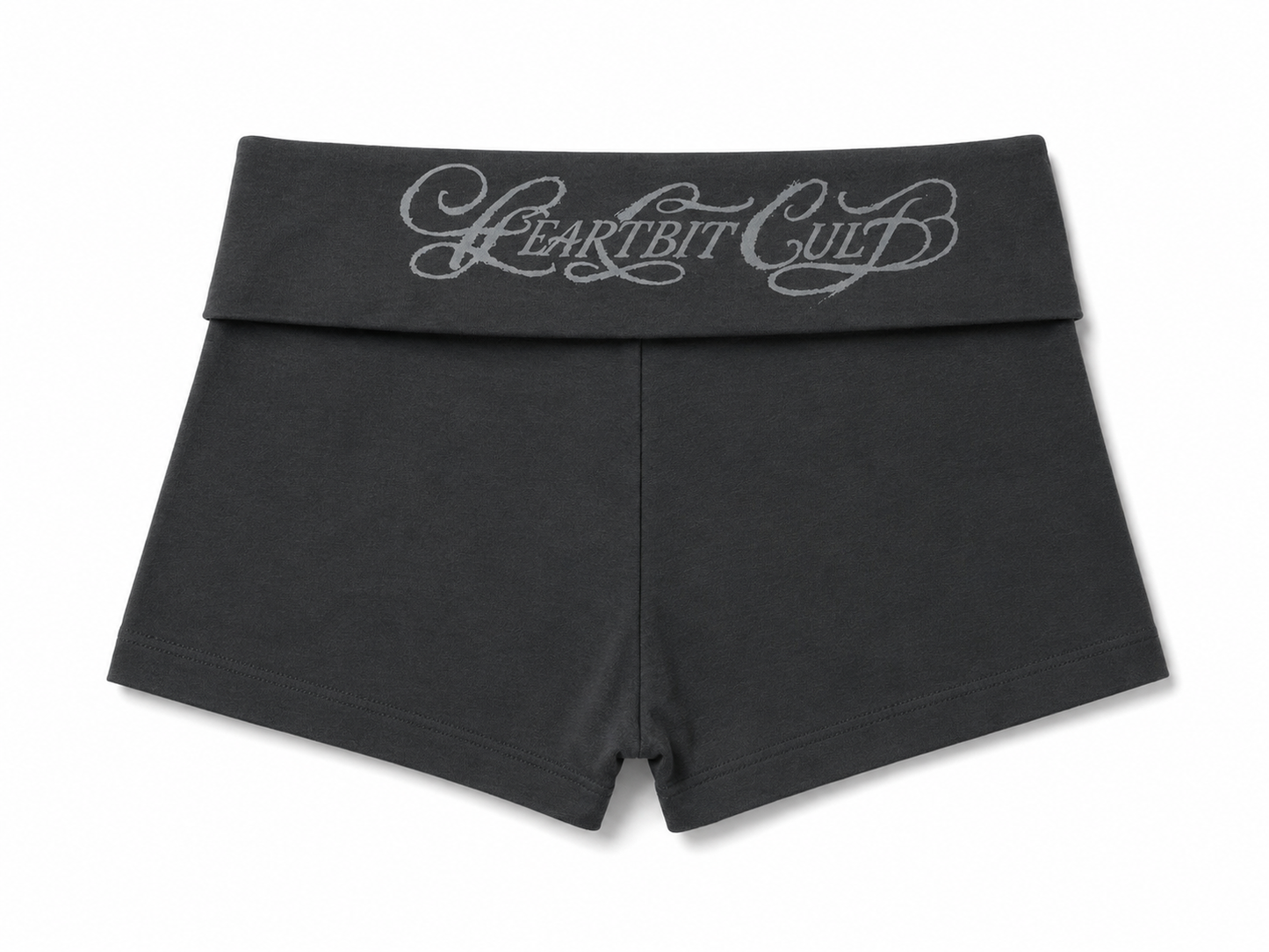 FOLD OVER MINI SHORTS BLACK
