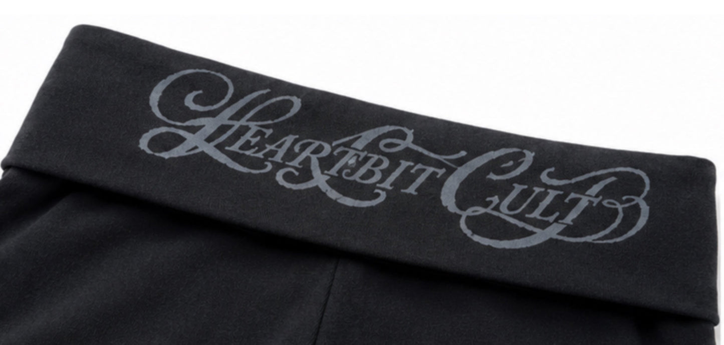 FOLD OVER MINI SHORTS BLACK